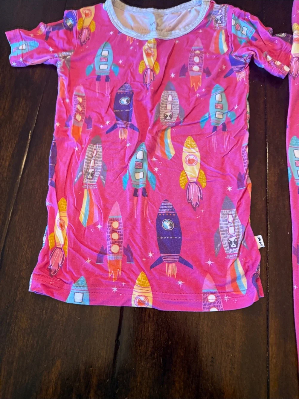 Little Sleepies Hot Pink Rocket Print Pajama Set